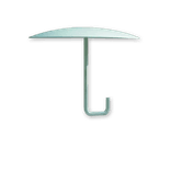 Rampaal Ø152x1000mm met vaste voetplaat - wit/rood of verzinkt