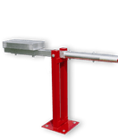 Slagboom handbediend staal rood/wit - met contragewicht en vangpaal