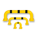 Arceau droit en acier Ø 76 mm jaune/noir – Plusieurs dimensions