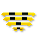 Poutre de protection au sol Ø 76 mm – Hauteur 86 mm jaune/noir