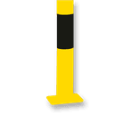 Arceau droit en acier Ø 76 mm jaune/noir – Plusieurs dimensions