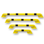 Poutre de protection au sol Ø 60 mm – Hauteur 115 mm jaune/noir