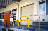 Barrière industrielle en acier Ø 60 mm avec traverse – À sceller
