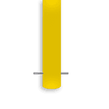 Arceau droit en acier Ø 76 mm jaune/noir – Plusieurs dimensions