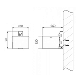 Asbak 4 liter Ø200mm - vlakke wand of paalmontage + regenkap