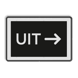 Verwijsbord zwart/wit - UIT - Bataviastad