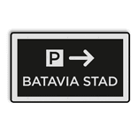 Verwijsbord zwart/wit 1700x1000x28mm - eigen ontwerp - Bataviastad