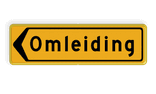 Verkeersbord omleiding links reflecterend