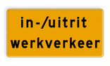 Tekstbord - OB623t - in-/uitrit werkverkeer - Werk in uitvoering