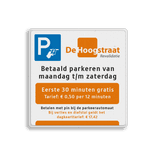 Parkeerbord met tarieven en full-colour opdruk