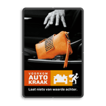 Campagnebord reflecterend - VOORKOM AUTOKRAAK - 001 Handtas