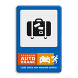 Campagnebord reflecterend - VOORKOM AUTOKRAAK - 005 Koffer - icon