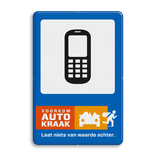 Campagnebord reflecterend - VOORKOM AUTOKRAAK - 008 Telefoon - icon