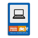 Campagnebord reflecterend - SMASH & GRAB - 010 Lap-top - icon