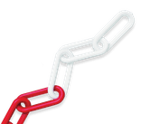 Afzetketting kunststof 6mm rood/wit - 25 meter