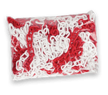 Afzetketting kunststof 6mm rood/wit - 25 meter