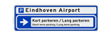 Bewegwijzering 2000x600x28mm blauw/wit ANWB stijl - Eindhoven Airport