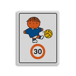 Attentiebord Dick Bruna snelheid - jongen met voetbal (multi) - LV.AB.J3