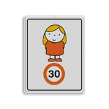 Attentiebord Dick Bruna snelheid - meisje met oranje jurkje - LV.AB.J10