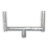 Support double Ø76mm en acier pour 2 miroirs de circulation