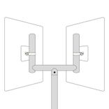 Support double Ø76mm en acier pour 2 miroirs de circulation