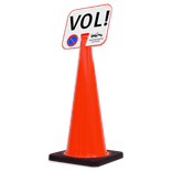 ConeSign - panneau d'information en plastique pour cône de signalisation