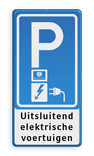 Verkeersbord RVV E08O - oplaadpunt + tekst - Blue Current