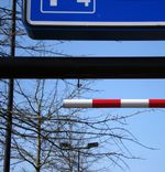 Hoogtebalk doorrijhoogte Ø60mm aluminium reflecterend rood/wit
