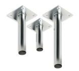 Rechte muur-, grond- of plafondbeugel Ø48mm - Aluminium