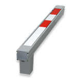 Neerklapbare parkeerpaal inzinkbaar 70x70mm met slot - rood/wit