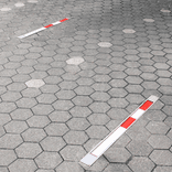 Neerklapbare parkeerpaal inzinkbaar 70x70mm met slot - rood/wit