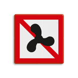 Scheepvaartbord BPR A.12 - Verboden voor motorschepen