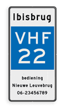 Scheepvaartbord BPR E.23 Marifoonkanaal voor nautische informatie met tekst