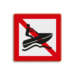 Scheepvaartbord BPR A.20 - Verboden voor waterscooters