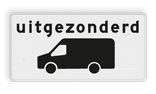 Verkeersbord RVV OB66 - Uitgezonderd transport- en bestelbussen
