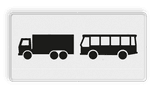 Verkeersbord RVV OB13 - Onderbord - Geldt alleen voor vrachtauto's en bussen