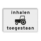 Verkeersbord RVV OB101 - Onderbord - Inhalen tractoren toegestaan.