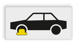 Verkeersbord RVV OB301 - Onderbord - Wielklemregeling van kracht