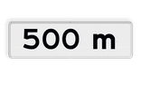 Verkeersbord RVV OB401 - 500 meter - reflecterend