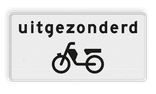 Verkeersbord RVV OB53 - Uitgezonderd bromfietsers