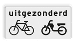 Verkeersbord RVV OB54 - Uitgezonderd (brom)fietsers