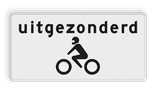 Verkeersbord RVV OB56 - Uitgezonderd motoren