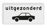 Verkeersbord RVV OB59 - Uitgezonderd auto's