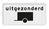 Verkeersbord RVV OB60 - Uitgezonderd voertuigen met aanhanger
