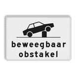 Verkeersbord RVV OB627 - Onderbord - Beweegbaar obstakel