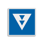 Scheepvaartbord BPR E.5.10 - Ligplaatsen voor schepen met twee kegels, geen duwvaart zijnde