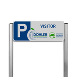 Parkeerplaats entreebord type TS3 Aluminium geborstelde staanders + eigen ontwerp