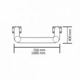 Arceau de protection double angle en acier Ø 76 mm jaune/noir