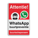 WhatsApp Attentie Buurtpreventie Informatiebord 02 - L209wa-r