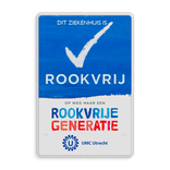 Rookvrij ziekenhuis - Informatiebord - Op weg naar een Rookvrije generatie - met logo ziekenhuis